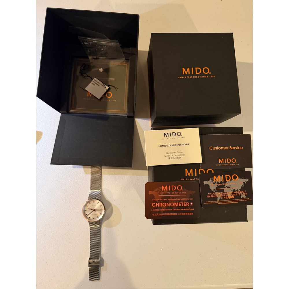 Mido Swiss Automatic Chronometer Watch Silver Mes… - image 1